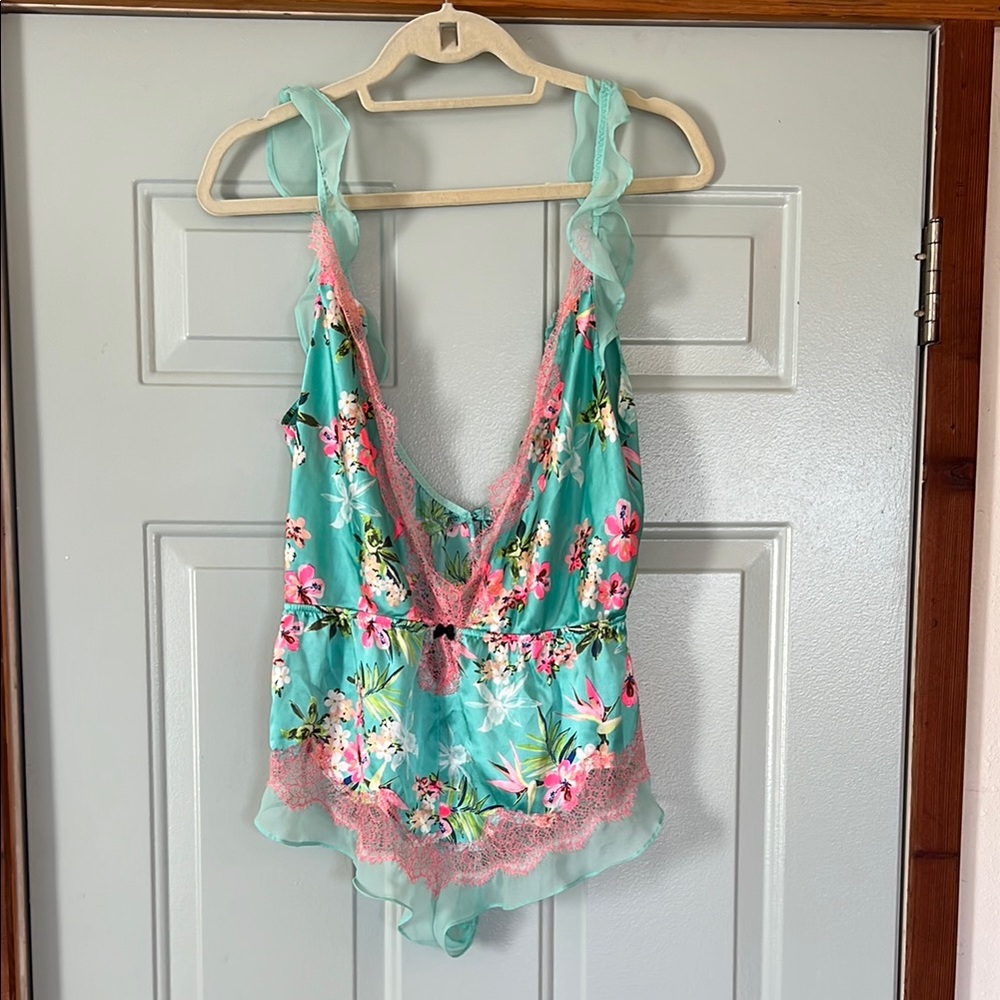 Victoria’s Secret Floral Lace Trim Lingerie Romper